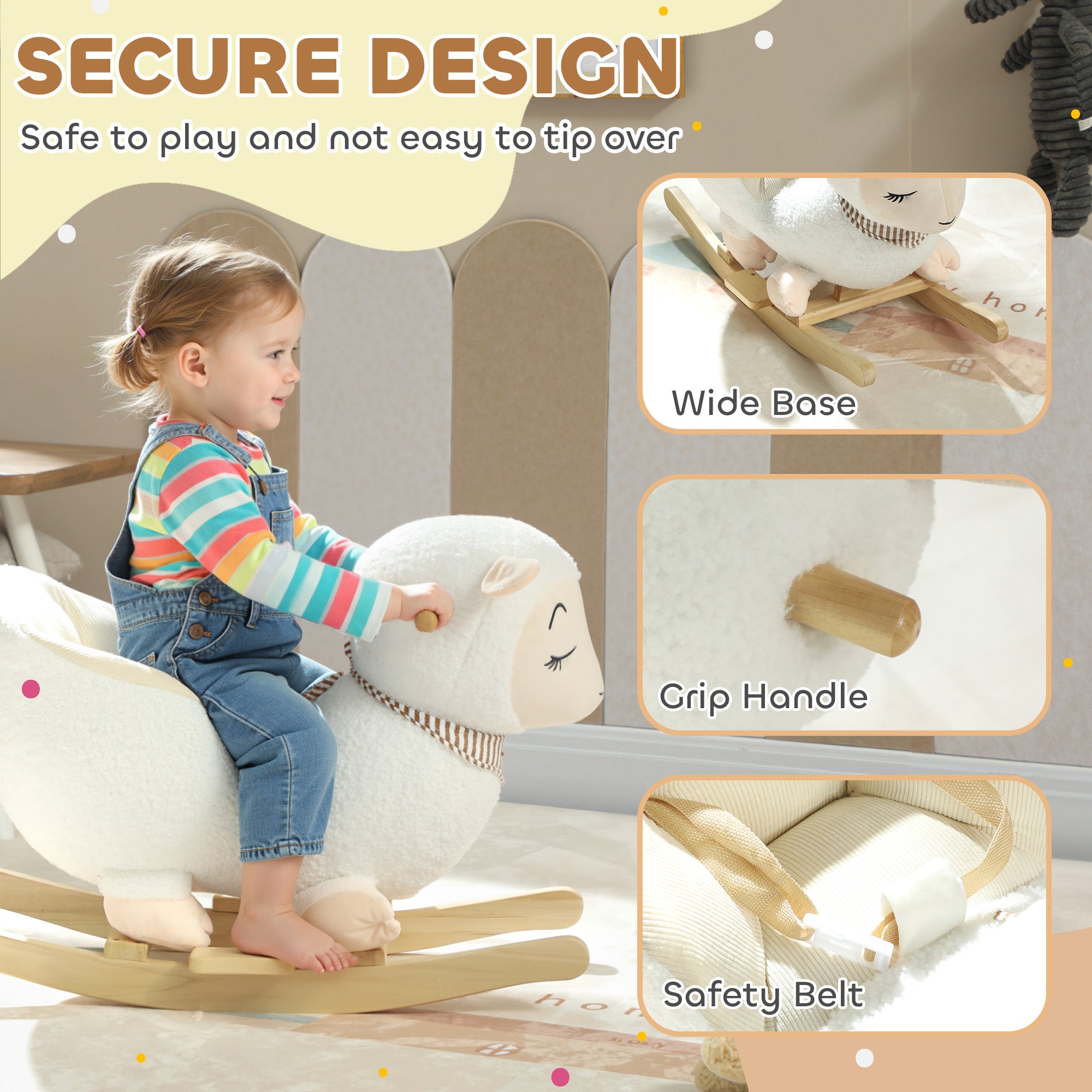 Musical Sheep Rocking Horse – Baby Rocker 18–36 Months